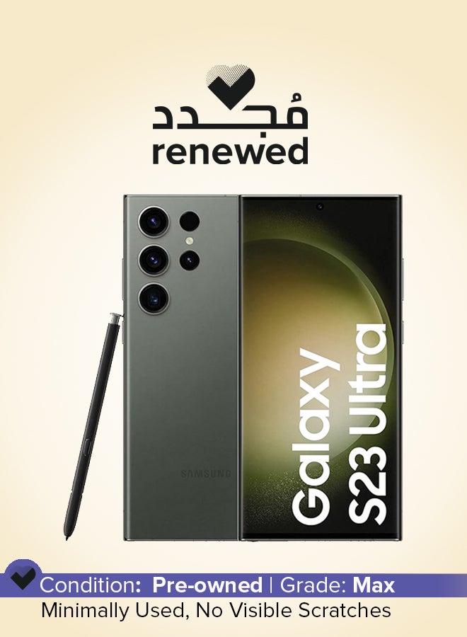 سامسونج تم تجديده - هاتف Galaxy S23 Ultra 5G ثنائي الشريحة باللون الأخضر وذاكرة الوصول العشوائي (RAM) سعة 12 جيجابايت وسعة 256 جيجابايت - الإصدار العالمي  - Image 1