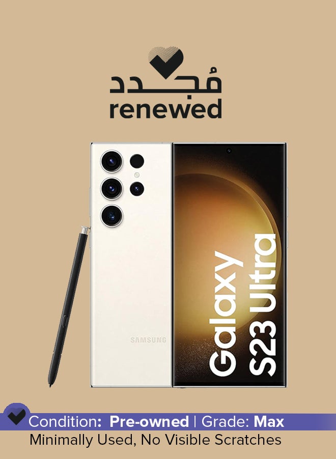 سامسونج تم تجديده - Galaxy S23 Ultra 5G Dual SIM Cream 12GB RAM 512GB - الإصدار الدولي - Image 1