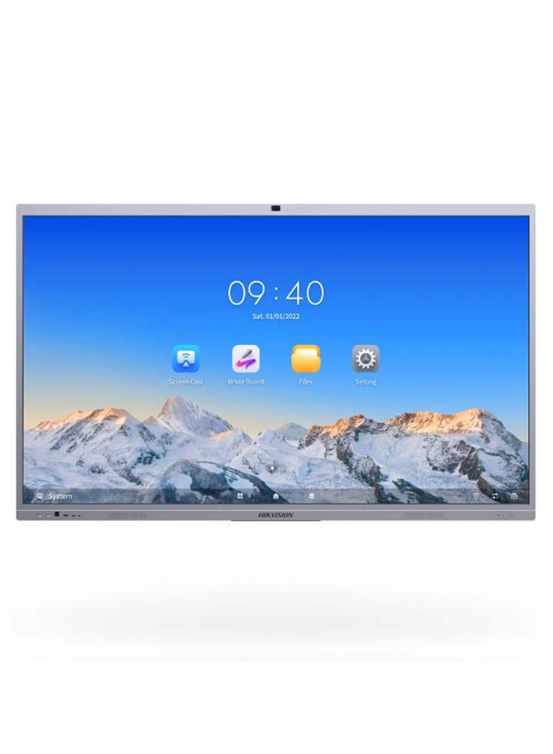 HIKVISION 4K Interactive Flat 65" DLED 60Hz Display, Infrared Touch Screen, 6ms Response Time, 45 Point Multi-Touch, Built-In Omni-Directional Microphone, 8MP Video & 48MP Photos | DS-D5C65RB/B Grey - Image 1