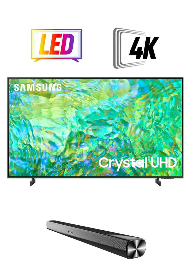 Samsung - Smart TV Crystal UHD 4K CU8000 55 Inch 2023 Processor Airslim Dynamic Crystal Color With JVC Soundbar 55CU8000+TH-N322B Titan Gray - Image 1