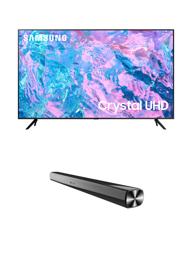سامسونج تلفزيون ذكي 65 بوصة UHD 4K ذكي 2023 UA65CU7000UXZN JVC مكبر صوت - Image 1