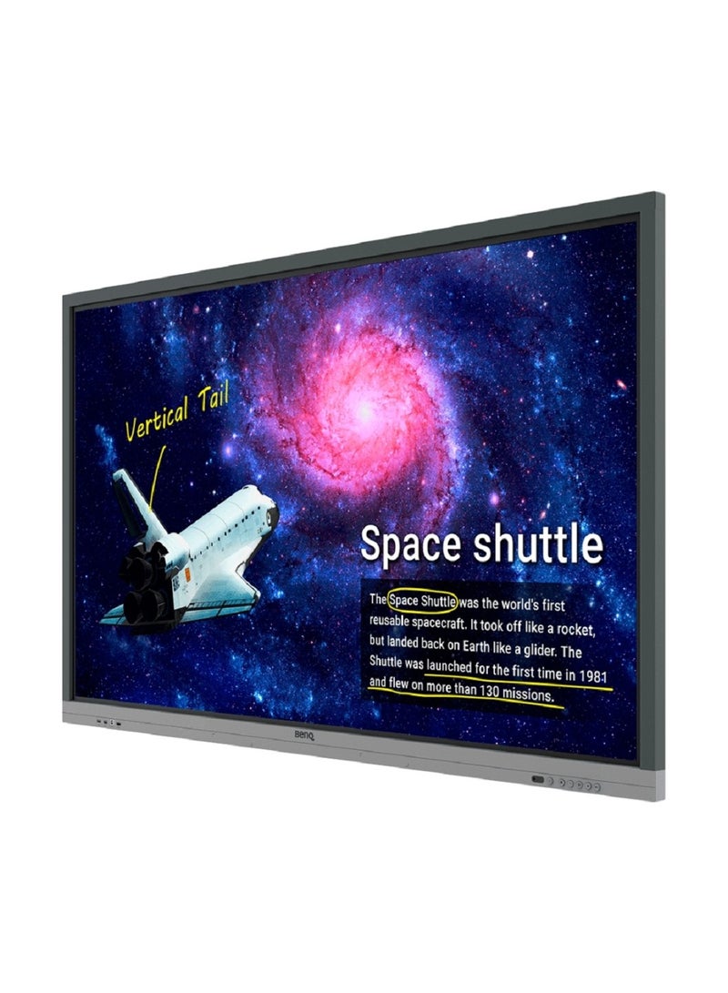 بين كيو - RE6501 65 Education Interactive Display Monitor UHD 3840x2160 8ms Response Time 50/60Hz IR Technology 20 Points Multi Touch 1 200:1 Contrast Ratio DLED Black - Image 1