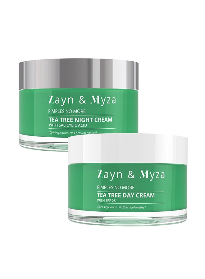 ZM Zayn & Myza - Tea Tree Salicylic Acid Day Cream With Tea Tree Night Cream Unclog Pores And Dark Spots 100grams - Image 1