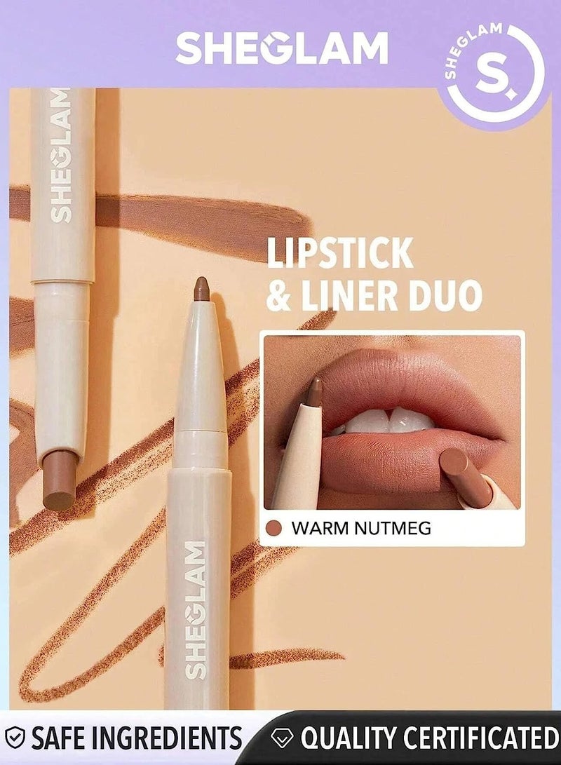 SHEGLAM Glam 101 Lipstick And Liner Duo - Warm Nutmeg  - Image 3