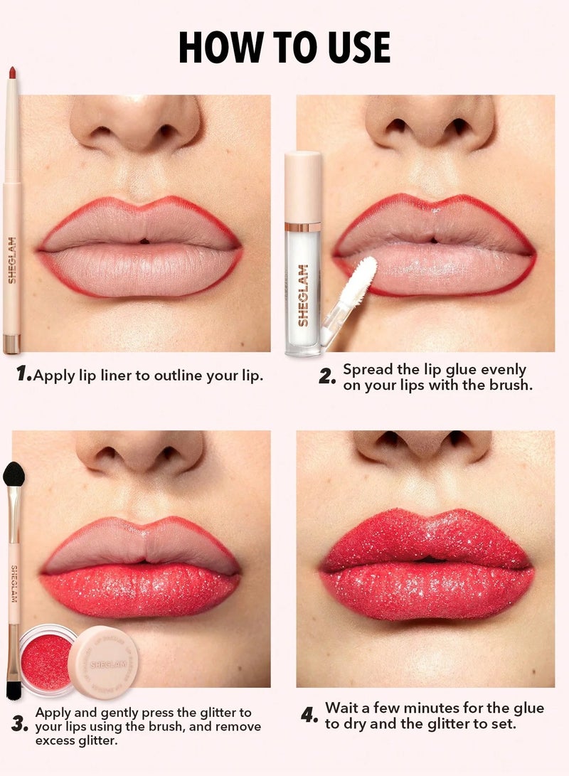 SHEGLAM Lip Dazzler Glitter Kit - Debutante Multicolour - Image 4