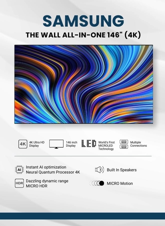 Samsung - The Wall Series - 146 Inch 4K STW-146-0.8MM-AIO Black - Image 1
