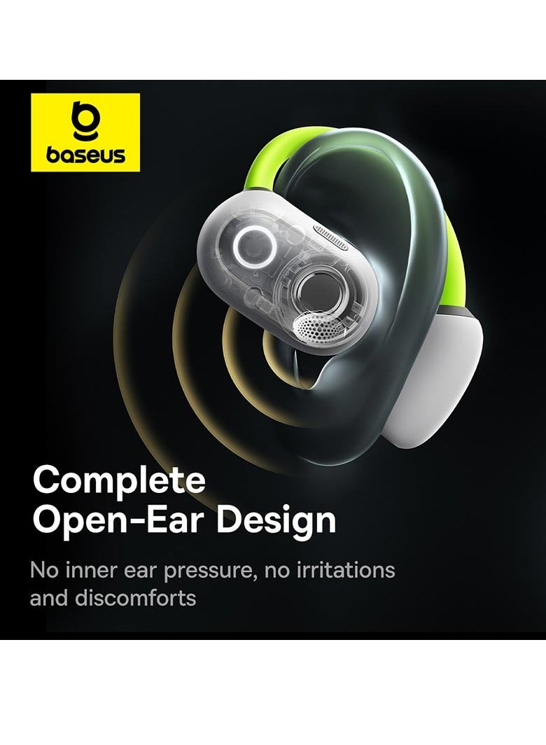 Baseus - Eli Sport 1 Open Ear Air Conduction Earphones Bluetooth 5.3 Wireless Earbuds With Earhooks 30H Battery Life IPX4 Waterproof Immersive Stereo Sound Headphone For Workout/Gym/Running And Many More Green - Image 1