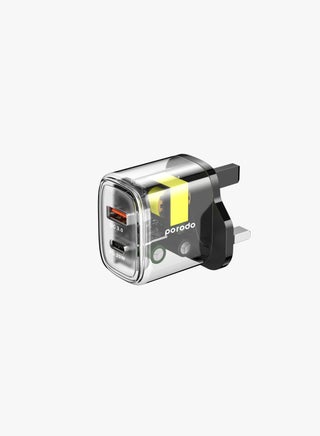 Clear/UK Plug With Lightning