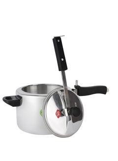 Royalford Aluminum Pressure Cooker Combo-Equipped With Improved Pressure Regulator And Inner Lid/ Durable Construction With Firm And Comfortable Handles/ Non-Induction Base 3 Liters + Silver 5.0Liters  - Image 4