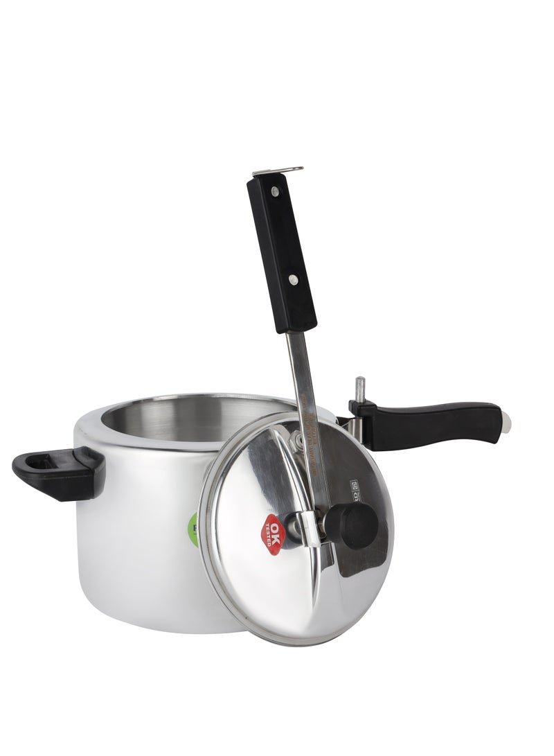 Royalford - Aluminum Pressure Cooker Combo-Equipped With Improved Pressure Regulator And Inner Lid/ Durable Construction With Firm And Comfortable Handles/ Non-Induction Base 3 Liters + Silver 5.0Liters - Image 1