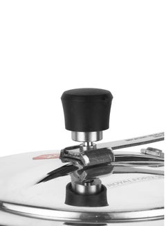Royalford Aluminum Pressure Cooker Combo-Equipped With Improved Pressure Regulator And Inner Lid/ Durable Construction With Firm And Comfortable Handles/ Non-Induction Base 3 Liters + Silver 5.0Liters  - Image 5