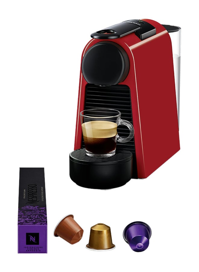Nespresso Essenza Coffee Machine 19 Bar Aerocino Bundle 600 ml 240 W D30-ME-RE-NE2+3694BK Red - Image 1