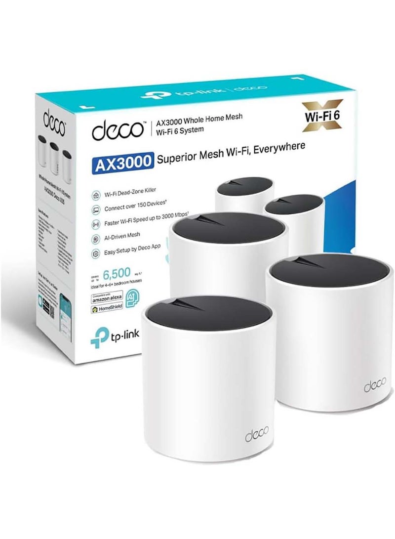 TP-LINK Deco X55 Mesh Wi Fi, 3 Pack, Black, Deco X55(3-pack) White - Image 1