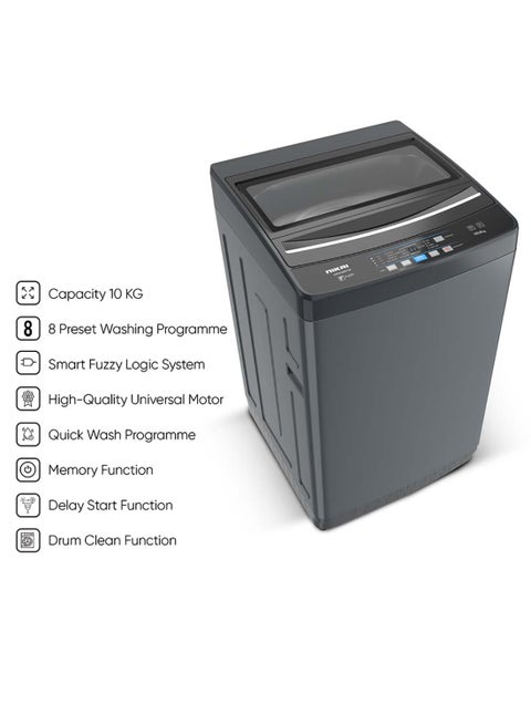 10 Kg Fully Automatic Top Loading Washing Machine With Pump Models, Auto Imbalance Control, Silent Operation, Quick Wash, Stainless Steel Drum, Power Off Memory, Child Lock 36.31 kW NWM1000TQB Dark Grey