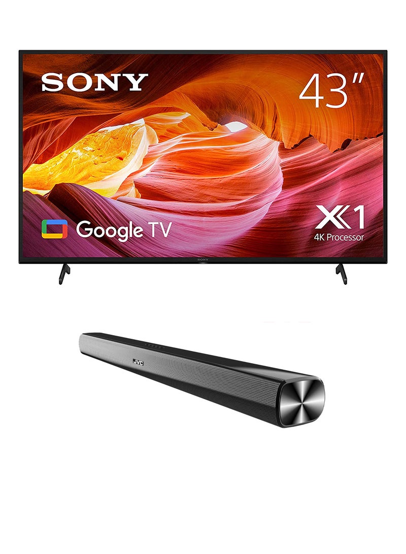 Sony 43 Inch HDR Google TV In 4K With A Billion Colors With JVC Soundbar KD-43X75K  +TH-N322B Black - Image 1