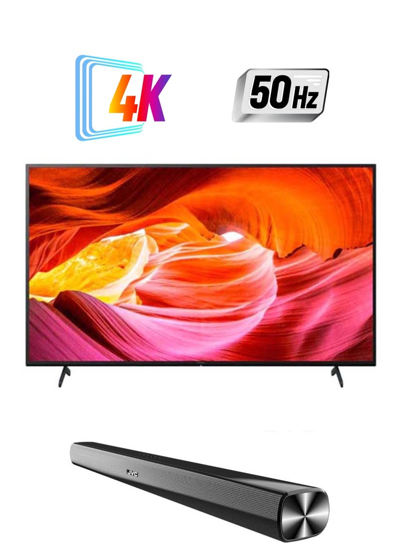 Sony 50 Inch 4K HDR Google TV In 4K With A Billion Colors And Dolby Audio-2022 Model With JVC Soundbar KD-50X75K  +TH-N322B Black  - Image 1