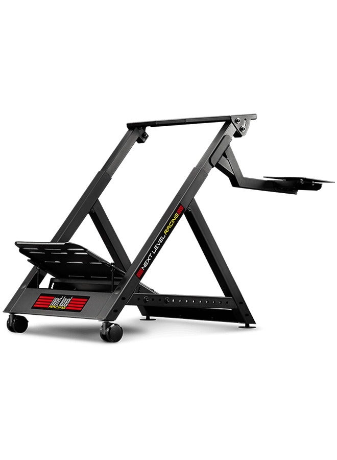 next level RACING Wheel Stand DD Supports Most Driving Wheels And Pedals Castor Wheels Adjustable Feet Carbon Steel Build - Image 1