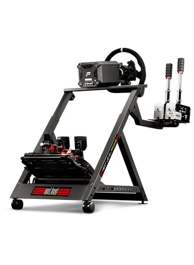 next level RACING Wheel Stand DD Supports Most Driving Wheels And Pedals Castor Wheels Adjustable Feet Carbon Steel Build - Image 4