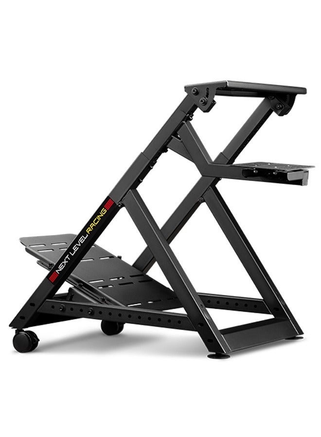 next level RACING Wheel Stand DD Supports Most Driving Wheels And Pedals Castor Wheels Adjustable Feet Carbon Steel Build - Image 3
