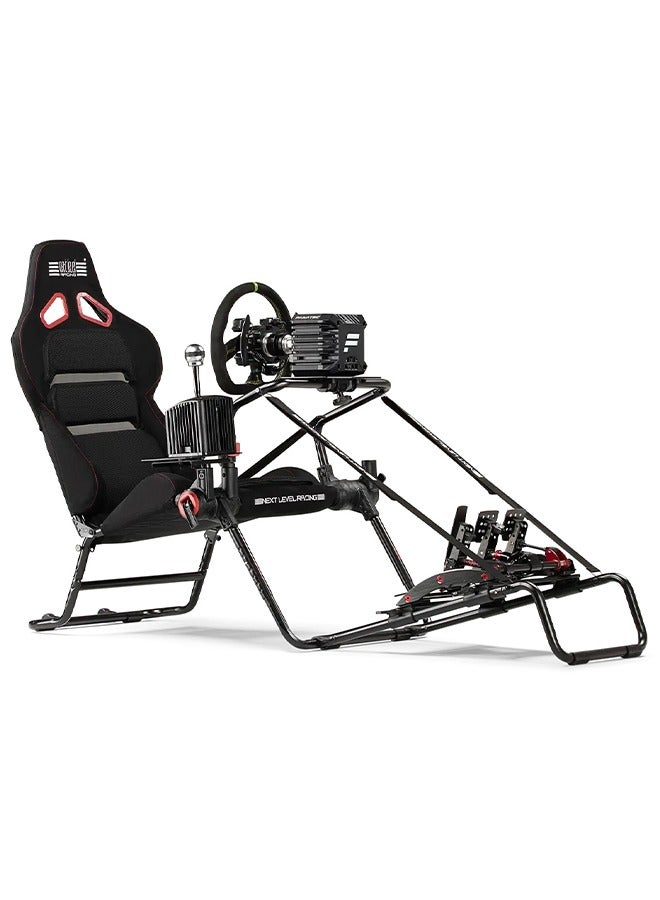 next level RACING - GTLite Pro Racing Cockpits Foldable And Rollaway Design Entry-Level DD Wheelbases Up To 13 Nm Shifter Support Included Foam-Padded Backrest - Image 1