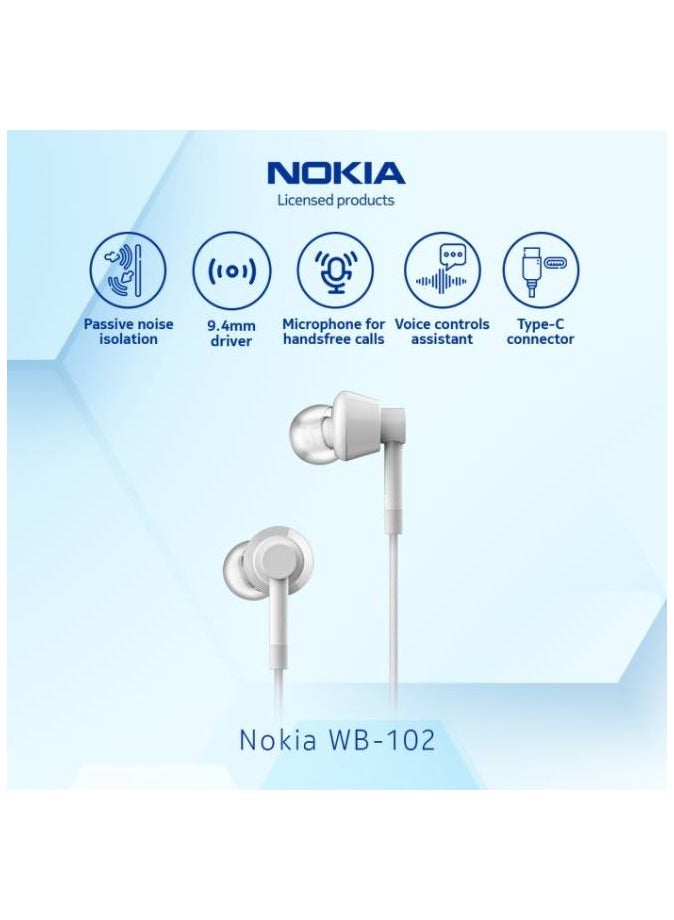 Nokia Wired Buds Type-C White - pnsku/N70046687V/45/_/1707987647/7916b1e1-bdc0-4859-a60f-6f4c506f0318