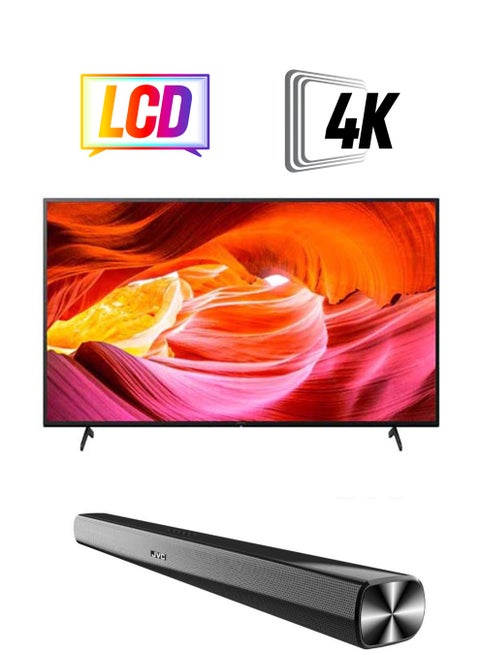 55 Inch 4K HDR Google TV With A Billion Colors And Dolby Audio-2022 Model With JVC Soundbar KD-55X75K   +TH-N322B Black