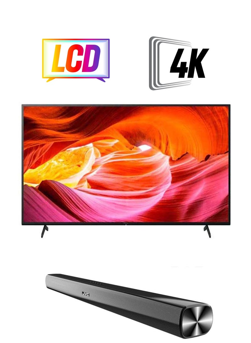 Sony - 65 Inch 4K HDR Google TV With A Billion Colors And Dolby Audio-2022 Model With JVC Soundbar KD-65X75K   +TH-N322B Black - Image 1