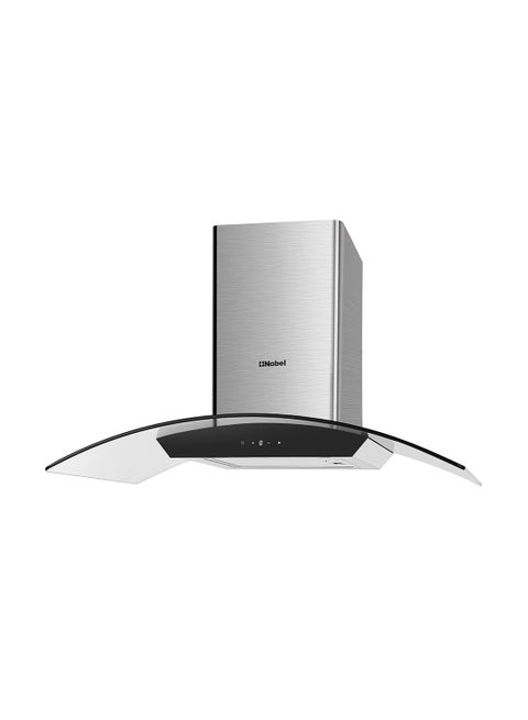 60cm Built-in Hoods Touch Control Switch with Digital Display with 3 Speeds, Metal Motor House And Metal Fan, 750m3/h 2x500 430SS Chimneys Nobel NCH60CG Silver
