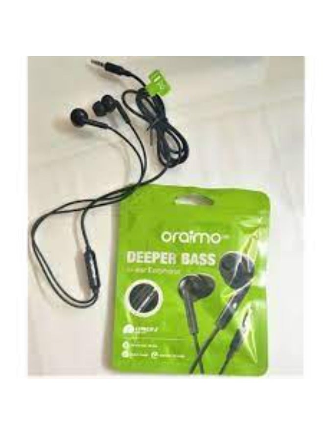 Oraimo OEP-E11 Deeper Bass Earphone With Mic Black - Image 3