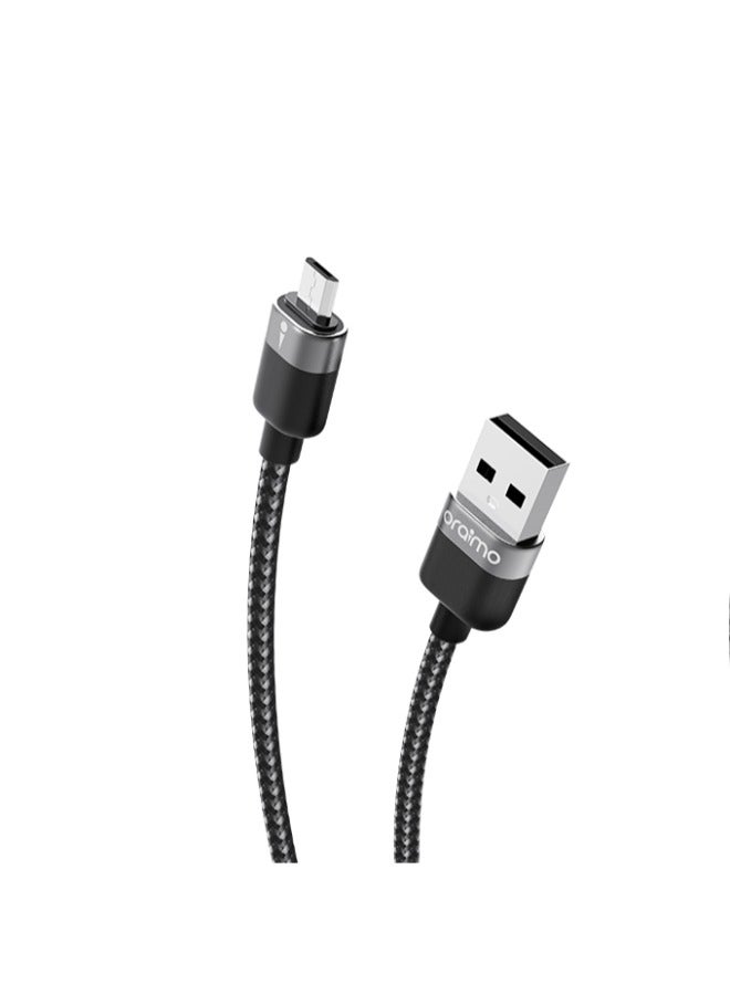 Oraimo OCD-M72 SolidLine 2A 1M Fast Charging Cable-Micro USB Black - Image 2