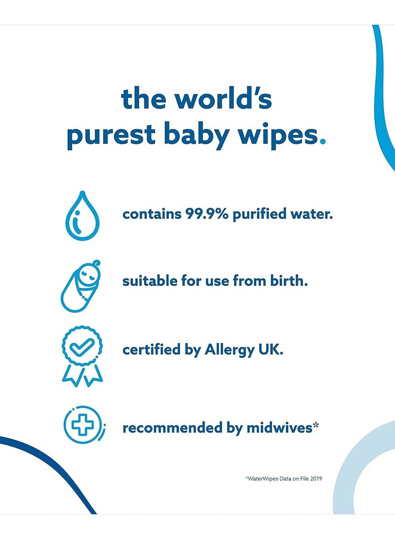 WaterWipes - Mega Value Box Baby Wipes - Pack Of 12 Pouches x 60 Sheets, 720 Wipes - Image 1