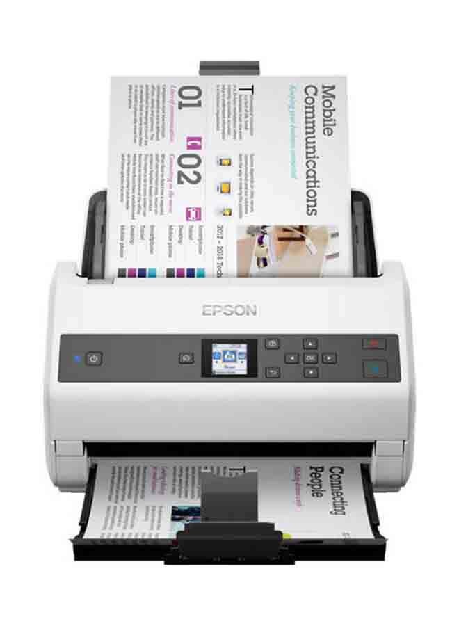 EPSON Workforce DS-870, 100-page ADF, 65ppm/130ipm Scanning Speed, Departmental Sheet Fed Scanner, White | B11B250401BB White - Image 1