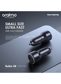 Oraimo OCC-73D, 48W Fast Charging USB Car Charger Silver  - Image 2