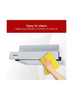 Nobel 90Cm Built-In Hood, 2 Speed Rocker Switch, Aluminum Filter, Slider Hood, Halogen Lamp, BS Plug Nobel NCHP90ST Silver  - Image 5