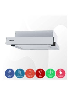 Nobel 90Cm Built-In Hood, 2 Speed Rocker Switch, Aluminum Filter, Slider Hood, Halogen Lamp, BS Plug Nobel NCHP90ST Silver  - Image 2