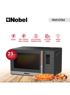 Nobel 23 Liters Microwave Oven Button Control, 60mins Setting Time, 5 Power Levels, Cooking End Signal, Defrost Setting with 1 Year Warranty 23 L 1000 W NMO30D Black  - Image 2