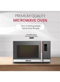 Nobel 23 Liters Microwave Oven Button Control, 60mins Setting Time, 5 Power Levels, Cooking End Signal, Defrost Setting with 1 Year Warranty 23 L 1000 W NMO30D Black  - Image 3