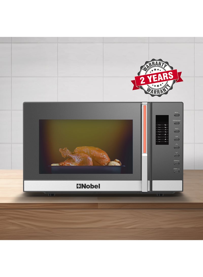Nobel - 23 Liters Microwave Oven Button Control, 60mins Setting Time, 5 Power Levels, Cooking End Signal, Defrost Setting with 1 Year Warranty 23 L 1000 W NMO30D Black - Image 1