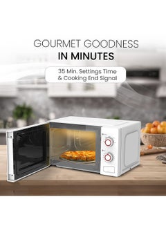 Nobel 20 Liters Capacity Microwave Oven, Knobs Control, Push Button Door Opening, 35mins Setting Time, 5 Power Levels, Cooking End Signal, Defrost Setting with 1 Year Warranty 20 L 700 W NMO22M White  - Image 4
