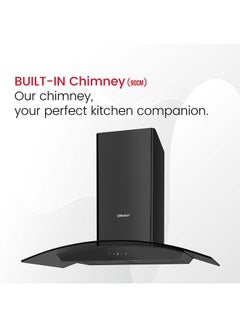 Nobel 90cm Built-in Hoods with 3 Speeds Touch Control Switch with Digital Display with Metal Motor House And Metal Fan Nobel NCH8931 Black  - Image 2