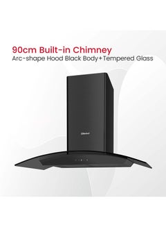 Nobel 90cm Built-in Hoods with 3 Speeds Touch Control Switch with Digital Display with Metal Motor House And Metal Fan Nobel NCH8931 Black  - Image 5