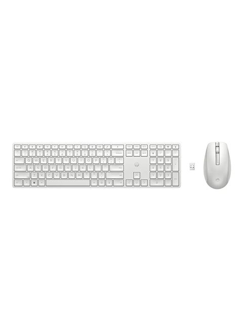 650 - Set With Keyboard And Mouse - Wireless - 2.4 GHz White