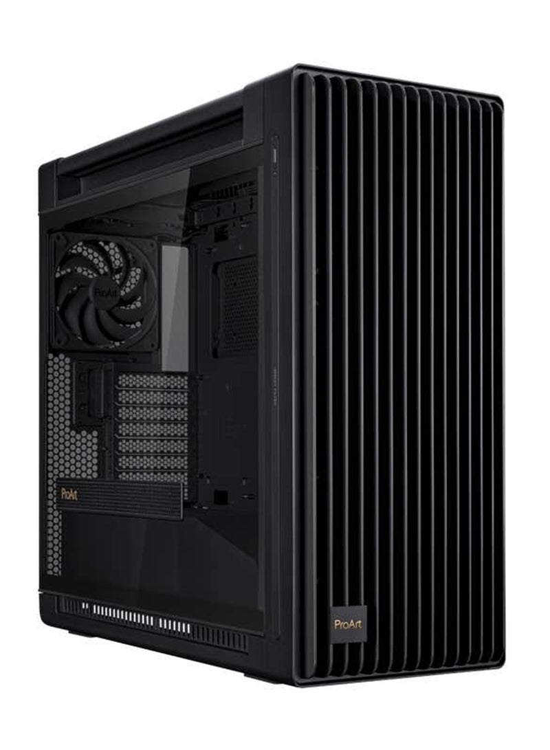 ASUS ProArt PA602 Gaming E-ATX Computer Case, 2x 200mm & 1x 140mm Pre-Installed Fans, Up to 420mm Radiator & 6x Fans Support, Dual Air Deflectors, 15.5mm Open Grills, Black Black  - Image 1