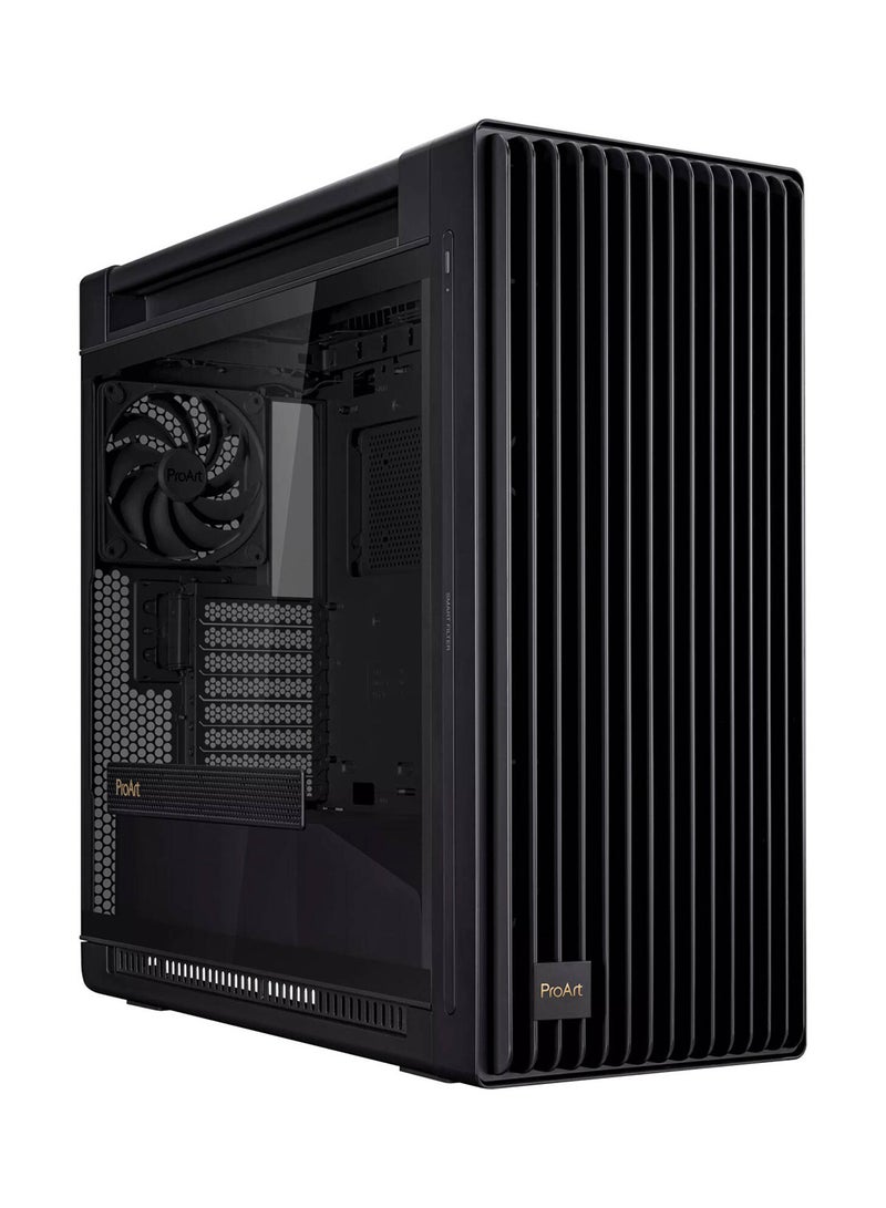 ASUS ProArt PA602 Gaming E-ATX Computer Case, 2x 200mm & 1x 140mm Pre-Installed Fans, Up to 420mm Radiator & 6x Fans Support, Dual Air Deflectors, 15.5mm Open Grills, 90DC00J0-B09000 Black  - Image 1