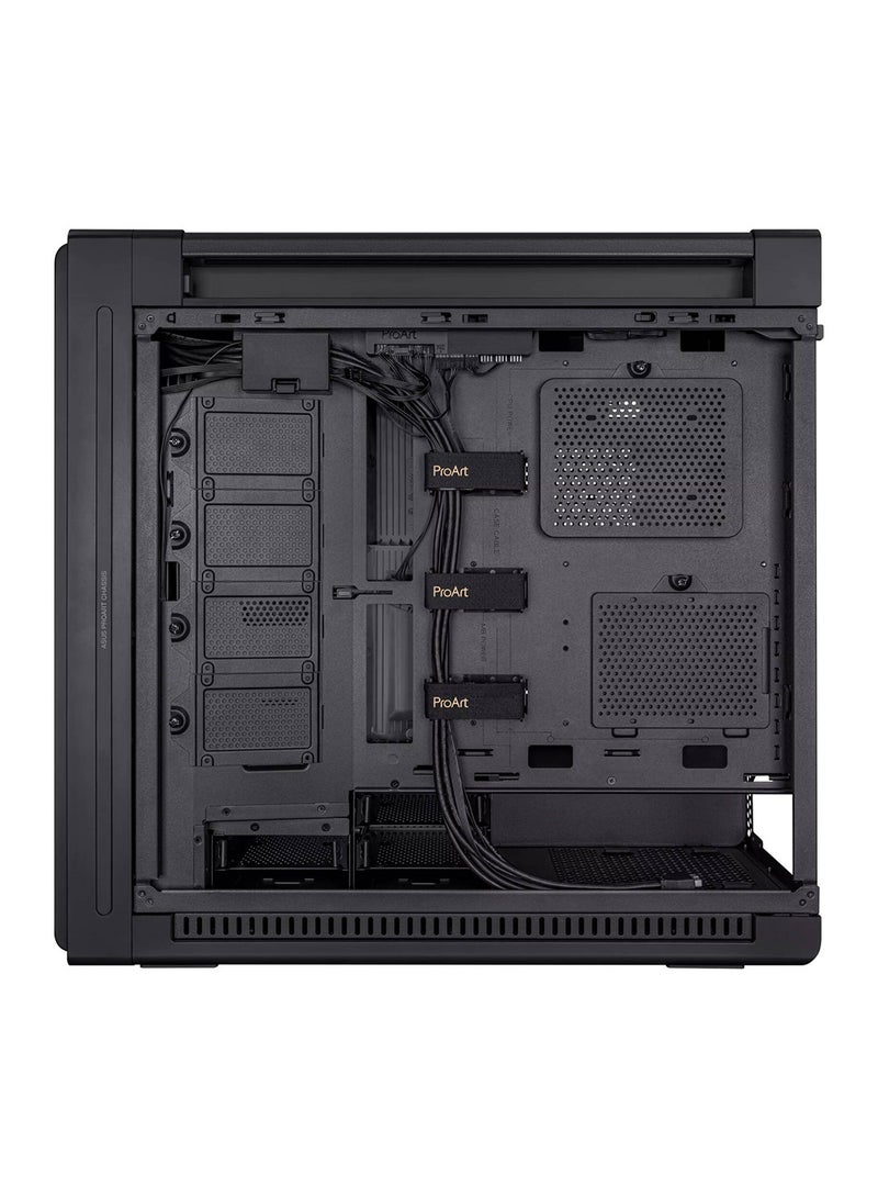 ASUS ProArt PA602 Gaming E-ATX Computer Case, 2x 200mm & 1x 140mm Pre-Installed Fans, Up to 420mm Radiator & 6x Fans Support, Dual Air Deflectors, 15.5mm Open Grills, 90DC00J0-B09000 Black  - Image 4