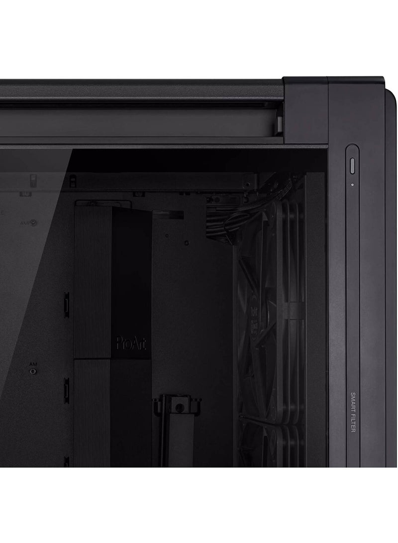 ProArt PA602 Gaming E-ATX Computer Case, 2x 200mm & 1x 140mm Pre-Installed Fans, Up to 420mm Radiator & 6x Fans Support, Dual Air Deflectors, 15.5mm Open Grills, 90DC00J0-B09000 Black