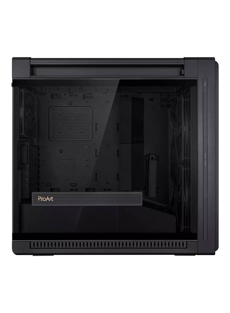ProArt PA602 Gaming E-ATX Computer Case, 2x 200mm & 1x 140mm Pre-Installed Fans, Up to 420mm Radiator & 6x Fans Support, Dual Air Deflectors, 15.5mm Open Grills, 90DC00J0-B09000 Black