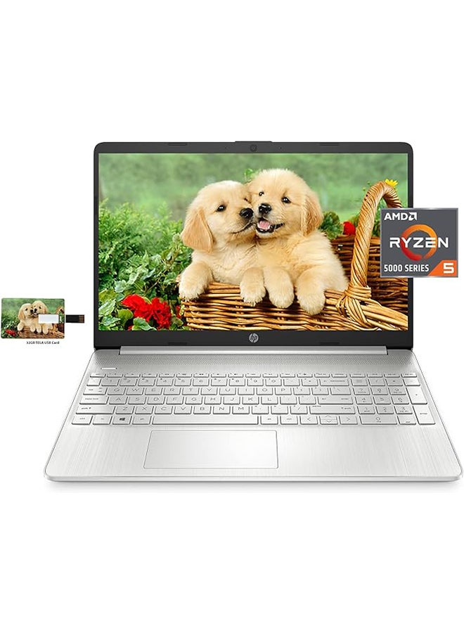 HP (Upgraded Version) 15-ef2127wm 15 Business Laptop With 15.6-Inch Display, AMD Ryzen 5 5500U Processor/16GB RAM/512GB SSD/AMD Radeon R5 Graphics/Windows 10 Pro + 32GB Tela USB Card English Silver English Silver - Image 1