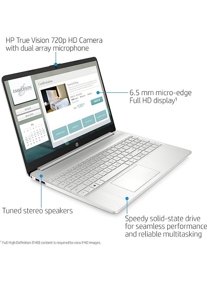 HP - 15 Laptop With 15.6-Inch Display, AMD Ryzen 5 5500U Processor/16GB RAM/1TB SSDAMD Radeon R5 Graphics/Windows 11 + LIONEYE Bundle English Silver (Upgraded Version) - Image 1