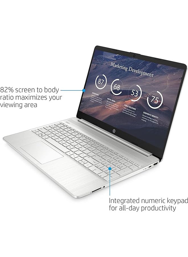 HP - 15 Laptop With 15.6-Inch Display, AMD Ryzen 5 5500U Processor/16GB RAM/1TB SSDAMD Radeon R5 Graphics/Windows 11 + LIONEYE Bundle English Silver (Upgraded Version) - Image 1